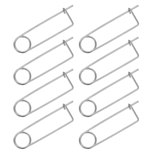 sourcing map 8 Stück Broschenförmige Sicherheitsnadeln, 0,4 x 10,98 cm, verzinkter Karbonstahl, Schnellverschluss, Federdrahtstift für Bauernhof, Rasen, Gartenanhänger, 8 Stück von sourcing map