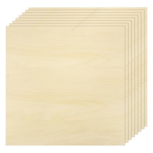 sourcing map 8 Stück Lindenholzplatten, 15,2 x 15,2 x 0,3 cm, unlackiertes Holz-Sperrholzbrett zum Malen, Basteln, Laser, Schneiden, Gravieren von sourcing map