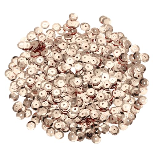 sourcing map 800 Stück lose Pailletten, 8 mm, runde lose Pailletten, schillernde Pailletten, Regenbogen-Großpackung mit Löchern, 20 g, zum Nähen, Sticken, Kleidung, Basteln, Dekorationen, Champagner von sourcing map