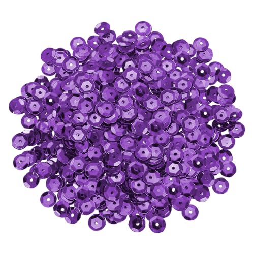 sourcing map 800 Stück lose Pailletten, 8 mm, runde lose Pailletten, schillernde Pailletten, Regenbogen-Großpackung mit Löchern, 20 g, zum Nähen, Sticken, Kleidung, Basteln, Dekorationen von sourcing map