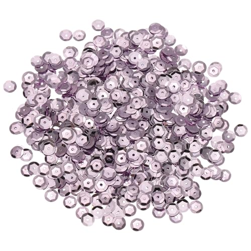 sourcing map 800 Stück lose Pailletten, 8 mm, runde lose Pailletten, schillernde Pailletten, Regenbogen-Großpackung mit Löchern – 20 g zum Nähen, Sticken, Kleidung, Basteln, Dekorationen, lila-rosa von sourcing map