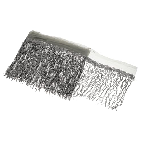sourcing map 9,1 m 25,4 cm glänzende Pailletten-Lametta-Fransenbesatz, funkelnde Spangle-Vorhang-Fransen-Pailletten-Spitze, Stoffschlangen für DIY, Latein-Tanz-Kostüm, Kleidung, Geburtstag von sourcing map