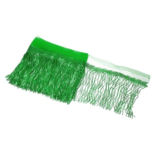 sourcing map 9,1 m 25,4 cm glänzende Pailletten-Lametta-Fransenbesatz, funkelnde Spangle Vorhang Fransen Pailletten Spitze Stoff Luftschlangen für DIY Latein-Tanz Kostüm Kleidung Geburtstag Grün von sourcing map
