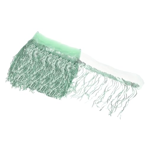 sourcing map 9,1 m 25,4 cm glänzende Pailletten Lametta Fransenborte Funkelnde Spangle Vorhang Fransen Pailletten Spitze Stoff Luftschlangen für DIY Latin Dance Kostüm Kleidung Geburtstag Cyan von sourcing map