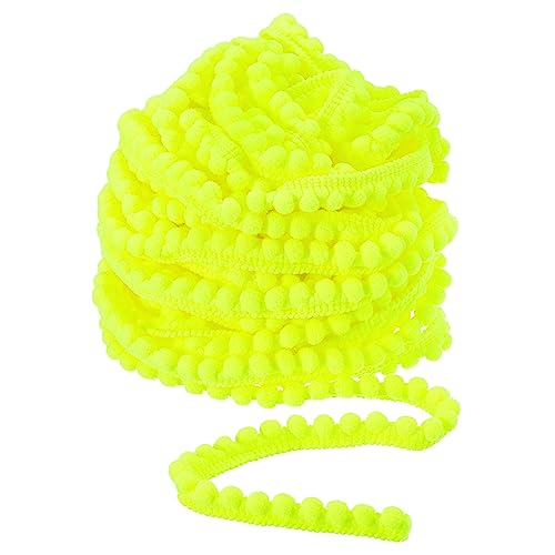 sourcing map 9,1 m Pompom-Ball Fransenborte, Band, Nähzubehör, DIY Handwerk für Zuhause, Vorhang, Kleidung, Kissen, Dekoration (5 mm, Neongrün) von sourcing map