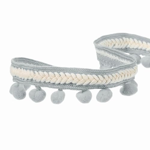 sourcing map 9,1 m besticktes Pompom-Band, Stoffbesatz, Fransen-Pom-Pom-Handwerk, Quaste, Spitze zum Nähen, DIY, Kleidung, Tasche, Bettwäsche, Kissen, Vorhang, Dekoration, Grau sourcing map 9,1 m besticktes Pompom-Band, Stoffbesatz, Fransen-Pom-Pom-Handwerk, Quaste, Spitze zum Nähen, DIY, Kleidung, Tasche, Bettwäsche, Kissen, Vorhang, Dekoration, Grau von sourcing map