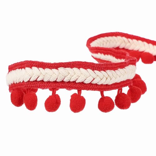 sourcing map 9,1 m besticktes Pompom-Band, Stoffbesatz, Fransen-Pom-Pom-Handwerk, Quaste, Spitze zum Nähen, DIY, Kleidung, Tasche, Kissen, Vorhang, Dekoration, Rot sourcing map 9,1 m besticktes Pompom-Band, Stoffbesatz, Fransen-Pom-Pom-Handwerk, Quaste, Spitze zum Nähen, DIY, Kleidung, Tasche, Kissen, Vorhang, Dekoration, Rot von sourcing map