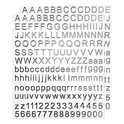 sourcing map Alphabet-Buchstaben, Zahlen-Aufkleber, 3D-Folie, Glitzer, selbstklebend, für Harzform, Schild, Scrapbooking, Basteln, Silber, 2 Bögen sourcing map Alphabet-Buchstaben, Zahlen-Aufkleber, 3D-Folie, Glitzer, selbstklebend, für Harzform, Schild, Scrapbooking, Basteln, Silber, 2 Bögen von sourcing map
