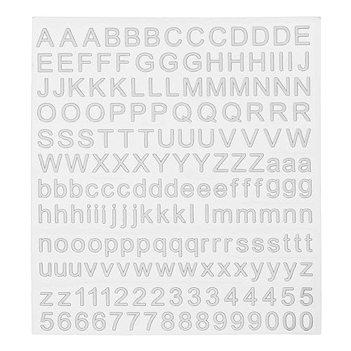 sourcing map Alphabet Buchstaben Nummer Harz Aufkleber 3D Klein A bis Z 1 bis 9 Silber Mini Metallisch Funkeln Legierung Sticker für Harz Nägel Sammelalben von sourcing map