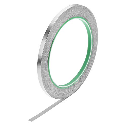 sourcing map Aluminium Folienband Hochtemperaturband 5 mm für HVAC Abdichten Patchen von Heiß und Kaltluftkanälen Klebeband 20m/65ft von uxcell