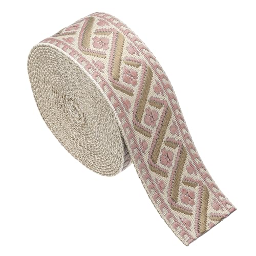 sourcing map Baumwoll-Gurtband, 50 mm, Jacquard-Gurtband, Stickerei, Polyester-Gurtband, Geldbörsenriemen für Geldbörse, Tasche, Handwerk, Kleidung, Creme-Hellrosa sourcing map Baumwoll-Gurtband, 50 mm, Jacquard-Gurtband, Stickerei, Polyester-Gurtband, Geldbörsenriemen für Geldbörse, Tasche, Handwerk, Kleidung, Creme-Hellrosa von sourcing map