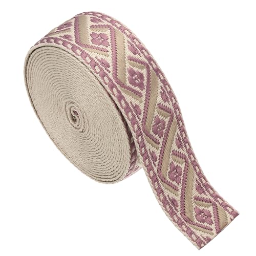 sourcing map Baumwoll-Gurtband, 50 mm, Jacquard-Gurtband, Stickerei, Polyester-Gurtband, Geldbörsenriemen für Geldbörse, Tasche, Handwerk, Kleidung, Creme-Hellviolett sourcing map Baumwoll-Gurtband, 50 mm, Jacquard-Gurtband, Stickerei, Polyester-Gurtband, Geldbörsenriemen für Geldbörse, Tasche, Handwerk, Kleidung, Creme-Hellviolett von sourcing map
