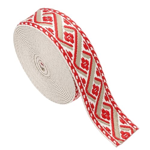 sourcing map Baumwoll-Gurtband, 50 mm, Jacquard-Gurtband, Stickerei, Polyester-Gurtband, Geldbörsenriemen für Geldbörse, Tasche, Handwerk, Kleidung, Weiß-Rot sourcing map Baumwoll-Gurtband, 50 mm, Jacquard-Gurtband, Stickerei, Polyester-Gurtband, Geldbörsenriemen für Geldbörse, Tasche, Handwerk, Kleidung, Weiß-Rot von sourcing map