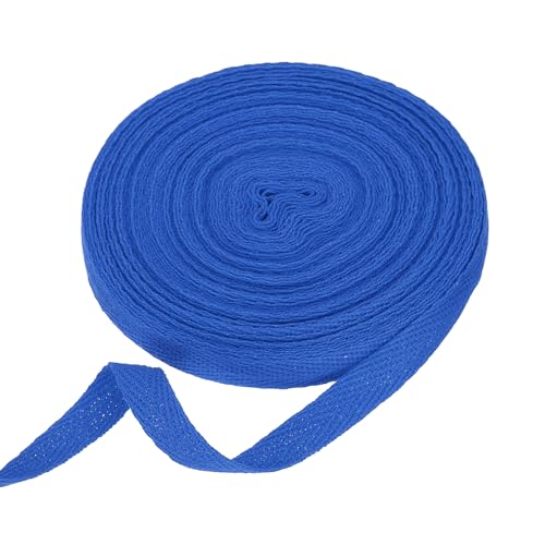 sourcing map Baumwoll-Twillband, 0,95 cm, 9,5 m, Fischgräten-Gurtband, Rolle, Schrägband für Heimwerker, Handwerk, Nähen, Geschenkverpackung, Saphirblau von sourcing map