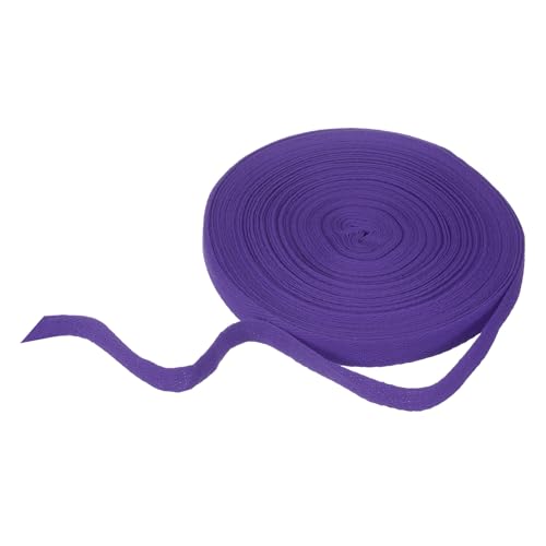 sourcing map Baumwoll-Twillband, 1,6 cm, 22 m, Fischgräten-Gurtband, Rolle, Schrägband, für Bastelarbeiten, Nähen, Geschenkverpackungen, Dunkelviolett von sourcing map