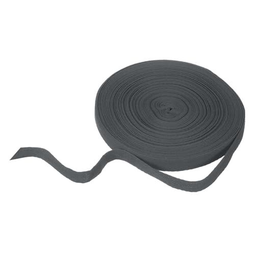sourcing map Baumwoll-Twillband, 1,6 cm, 22 m, Fischgräten-Gurtband, Rolle, Schrägband, für Heimwerker, Handwerk, Nähen, Geschenkverpackung, Dunkelgrau von sourcing map