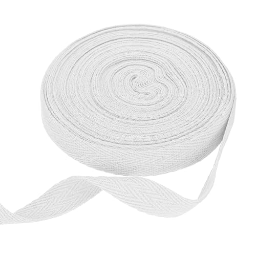 sourcing map Baumwoll-Twillband, 1,6 cm, 9,1 m, Fischgräten-Gurtband, Rolle, Schrägband, für Bastelarbeiten, Nähen, Geschenkverpackungen, Weiß sourcing map Baumwoll-Twillband, 1,6 cm, 9,1 m, Fischgräten-Gurtband, Rolle, Schrägband, für Bastelarbeiten, Nähen, Geschenkverpackungen, Weiß von sourcing map