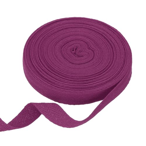 sourcing map Baumwoll-Twillband, 1,6 cm, 9,1 m, Fischgräten-Gurtband, Rolle, Schrägband, für Heimwerker, Basteln, Nähen, Geschenkverpackung, Violett von sourcing map