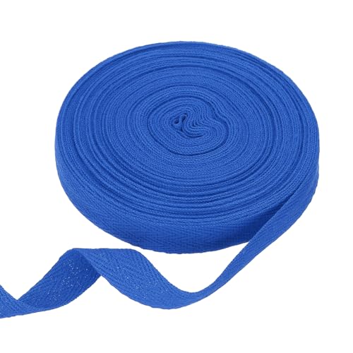 sourcing map Baumwoll-Twillband, 1,6 cm, 9,1 m, Fischgräten-Gurtband, Rolle, Schrägband, für Heimwerker, Handwerk, Nähen, Geschenkverpackung, Saphirblau von sourcing map