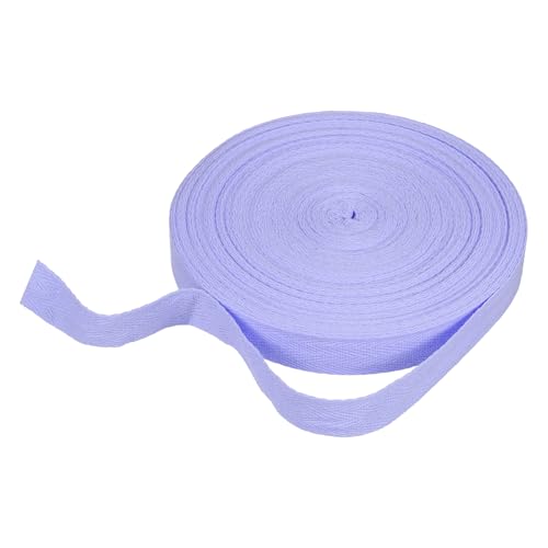 sourcing map Baumwoll-Twillband, 1,9 cm, 22 m, Fischgräten-Gurtband, Rolle, Schrägband, für Heimwerker, Basteln, Nähen, Geschenkverpackung, Hellviolett von sourcing map