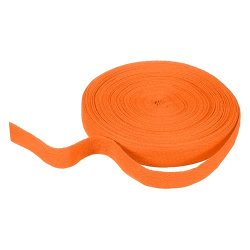 sourcing map Baumwoll-Twillband, 1,9 cm, 22 m, Fischgräten-Gurtband, Rolle, Schrägband, für Heimwerker, Basteln, Nähen, Geschenkverpackung, Orange von sourcing map