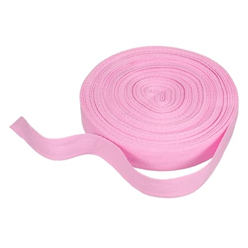 sourcing map Baumwoll-Twillband, 2,5 cm, 22 m, Fischgräten-Gurtband, Rolle, Schrägband für Heimwerker, Basteln, Nähen, Geschenkverpackung, Hellrosa von sourcing map