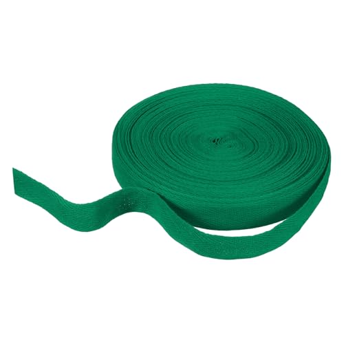 sourcing map Baumwoll-Twillband, 2,5 cm, 22 m, Fischgräten-Gurtband, Rolle, Schrägband für Heimwerker, Handwerk, Nähen, Geschenkverpackung, Grün von sourcing map