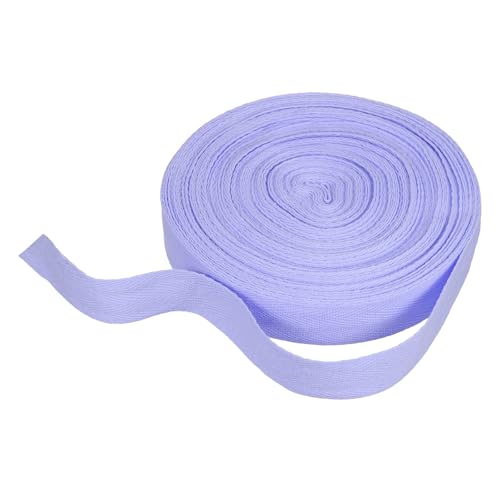 sourcing map Baumwoll-Twillband, 2,5 cm, 22 m, Fischgräten-Gurtband, Rolle, Schrägband für Heimwerker, Handwerk, Nähen, Geschenkverpackung, Hellviolett von sourcing map