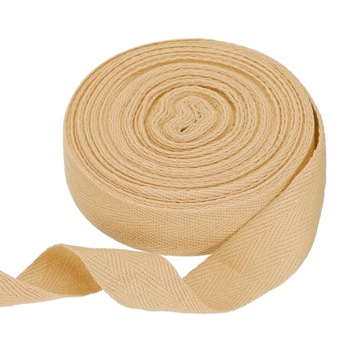 sourcing map Baumwoll-Twillband, 2,5 cm, 9,5 m, Fischgräten-Gurtband, Rolle, Schrägband für Heimwerker, Basteln, Nähen, Geschenkverpackung, Hellbraun sourcing map Baumwoll-Twillband, 2,5 cm, 9,5 m, Fischgräten-Gurtband, Rolle, Schrägband für Heimwerker, Basteln, Nähen, Geschenkverpackung, Hellbraun von sourcing map