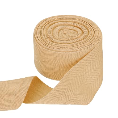 sourcing map Baumwoll-Twillband, 5,1 cm, 9,1 m, Fischgräten-Gurtband, Rolle, Schrägband für Heimwerker, Handwerk, Nähen, Geschenkverpackung, Hellbraun sourcing map Baumwoll-Twillband, 5,1 cm, 9,1 m, Fischgräten-Gurtband, Rolle, Schrägband für Heimwerker, Handwerk, Nähen, Geschenkverpackung, Hellbraun von sourcing map