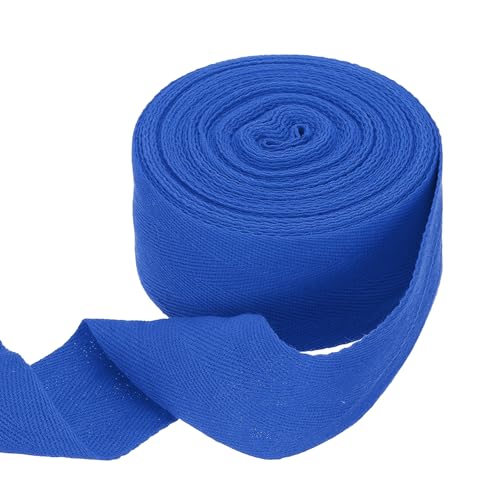 sourcing map Baumwoll-Twillband, 5,1 cm, 9,1 m, Fischgräten-Gurtband, Rolle, Schrägband für Heimwerker, Handwerk, Nähen, Geschenkverpackung, Saphirblau von sourcing map