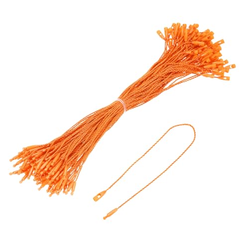 sourcing map Baumwollschnur, Schnappverschluss-Nadeln, Schlaufen, Preisschild, Kunststoffanhänger, Krawatten, Orange, 20 cm, 100 Stück von sourcing map