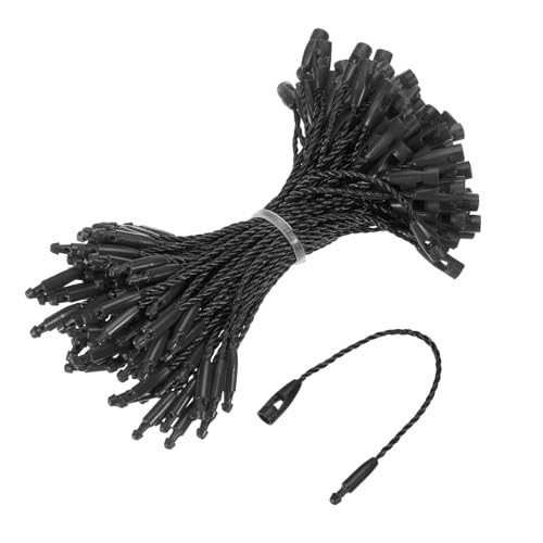 sourcing map Baumwollschnur, Schnappverschluss-Nadeln, Schlaufen, Preisschild, Verschluss, Kunststoff, Schwarz, 8,1 cm, 100 Stück von sourcing map