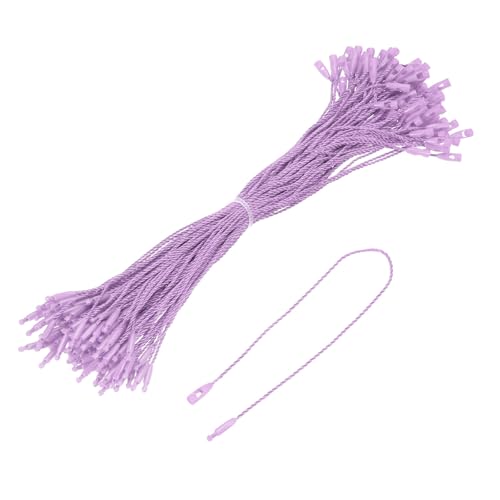 sourcing map Baumwollschnur, Schnappverschluss-Nadeln, Schlaufen, Preisschild, Verschluss, Kunststoffanhänger, Krawatten, Lila, 20 cm, 100 Stück von sourcing map