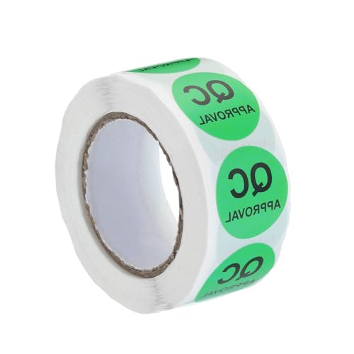 sourcing map Bestandskontrolle QC-Zulassungsaufkleber 25mm/1" grün für Lagerbestand, 1 Rolle 500 Stück von sourcing map