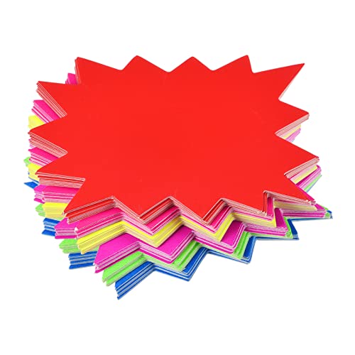 sourcing map Blanko-Stern-Preisetiketten, fluoreszierende Stern-Preisetiketten, 160 x 120 mm, 6 Farben, für Einzelhandelspreise, 60 Stück von sourcing map