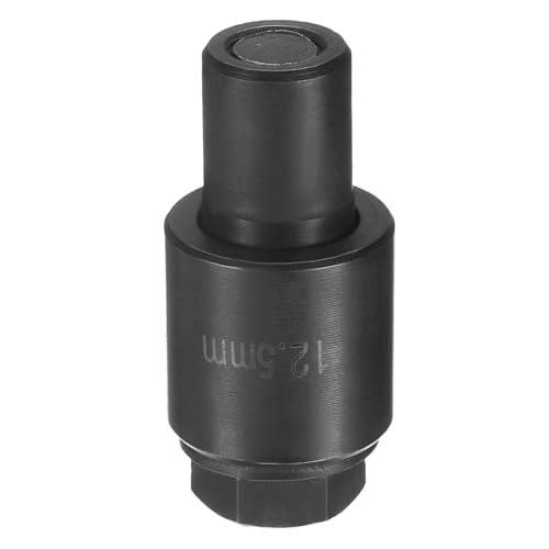 sourcing map Blechstanzer, 12,5 mm, Lagerstahl, präzises Schneiden, manuelles Ausklopf-Set mit externem Sechskantschaft für Metall, Stahlplatte, Spüle, Edelstahl, Schwarz von sourcing map
