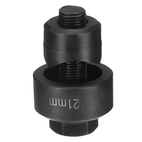 sourcing map Blechstanzer, 21 mm, Lagerstahl, präzises Schneiden, manuelles Ausklopf-Set mit externem Sechskantschaft für Metall, Stahlplatte, Spüle, Edelstahl, Schwarz von sourcing map