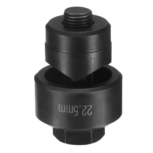 sourcing map Blechstanzer, 22,5 mm, Lagerstahl, präzises Schneiden, manuelles Ausklopf-Set mit externem Sechskantschaft für Metall, Stahlplatte, Spüle, Edelstahl, Schwarz von sourcing map