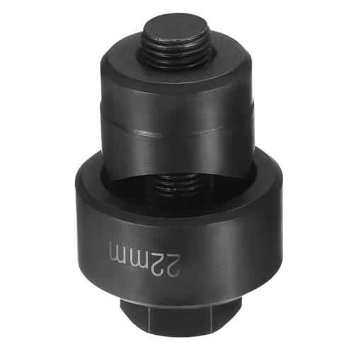 sourcing map Blechstanzer, 22 mm, Lagerstahl, präzises Schneiden, manuelles Knockout-Set mit externem Sechskantschaft für Metall, Stahlplatte, Spüle, Edelstahl, Schwarz von sourcing map