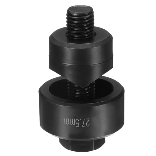 sourcing map Blechstanzer, 27,5 mm, Lagerstahl, präzises Schneiden, manuelles Ausklopf-Set mit externem Sechskantschaft für Metall, Stahlplatte, Spüle, Edelstahl, Schwarz von sourcing map