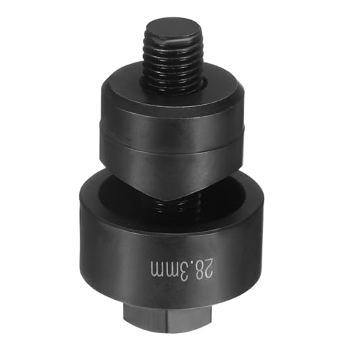 sourcing map Blechstanzer, 28,3 mm, Lagerstahl, präzises Schneiden, manuelles Ausklopf-Set mit externem Sechskantschaft für Metall, Stahlplatte, Spüle, Edelstahl, Schwarz von sourcing map