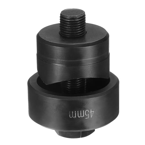 sourcing map Blechstanzer, 45 mm, Lagerstahl, präzises Schneiden, manuelles Ausklopf-Set mit externem Sechskantschaft für Metall, Stahlplatte, Spüle, Edelstahl, Schwarz von sourcing map
