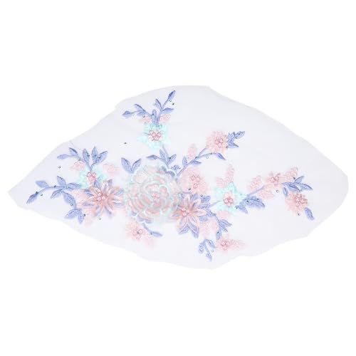 sourcing map Blumenstoff mit Perlen, Spitzenapplikation, 3D-Aufnäher zum Aufnähen, bestickt, Perlenspitzen-Aufnäher mit Pailletten für DIY, Nähen, Kleidung, Hochzeitskleid, Dekoration (links, blau sourcing map Blumenstoff mit Perlen, Spitzenapplikation, 3D-Aufnäher zum Aufnähen, bestickt, Perlenspitzen-Aufnäher mit Pailletten für DIY, Nähen, Kleidung, Hochzeitskleid, Dekoration (links, blau von sourcing map
