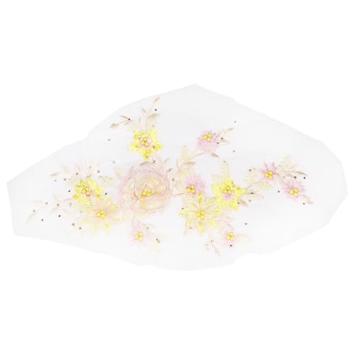 sourcing map Blumenstoff mit Perlen, Spitzenapplikation, 3D-Aufnäher zum Aufnähen, bestickter Perlenspitzen-Aufnäher mit Pailletten für DIY, Nähen, Kleidung, Hochzeitskleid, Dekoration (rechts, gelb) sourcing map Blumenstoff mit Perlen, Spitzenapplikation, 3D-Aufnäher zum Aufnähen, bestickter Perlenspitzen-Aufnäher mit Pailletten für DIY, Nähen, Kleidung, Hochzeitskleid, Dekoration (rechts, gelb) von sourcing map