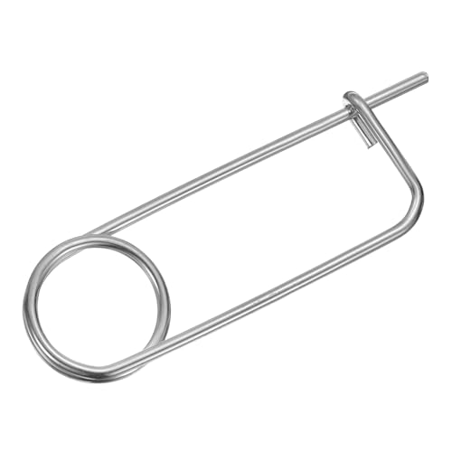 sourcing map Broschenförmige Sicherheitsnadeln, 0,6 x 12,4 cm, verzinkter Karbonstahl, Schnellverschluss, Federdrahtstift für Bauernhof, Rasen, Gartenanhängerkupplung von sourcing map