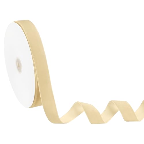 sourcing map Champagner-Samtband, 2,5 cm breit x 22,7 m, Vintage-Stil, einseitige Rolle, für Geschenkverpackungen, Weihnachtsbaum, Basteln, Party, Hochzeit, Dekoration sourcing map Champagner-Samtband, 2,5 cm breit x 22,7 m, Vintage-Stil, einseitige Rolle, für Geschenkverpackungen, Weihnachtsbaum, Basteln, Party, Hochzeit, Dekoration von sourcing map