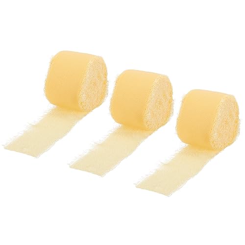 sourcing map Chiffonband 3,8 cm x 27,7 m Seidenband, hellgelbes Chiffon-Seidenband für Hochzeit, Geschenkverpackung, Blumenarrangement, Dekoration, 3 Stück sourcing map Chiffonband 3,8 cm x 27,7 m Seidenband, hellgelbes Chiffon-Seidenband für Hochzeit, Geschenkverpackung, Blumenarrangement, Dekoration, 3 Stück von sourcing map
