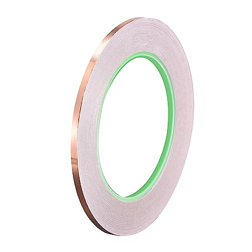 sourcing map Doppelseitig leitfähig Klebeband Kupferfolienband 3mmx30m/98.4ft für Gitarre, EMI Shielding Crafts, elektrische Reparaturen sourcing map Doppelseitig leitfähig Klebeband Kupferfolienband 3mmx30m/98.4ft für Gitarre, EMI Shielding Crafts, elektrische Reparaturen von sourcing map
