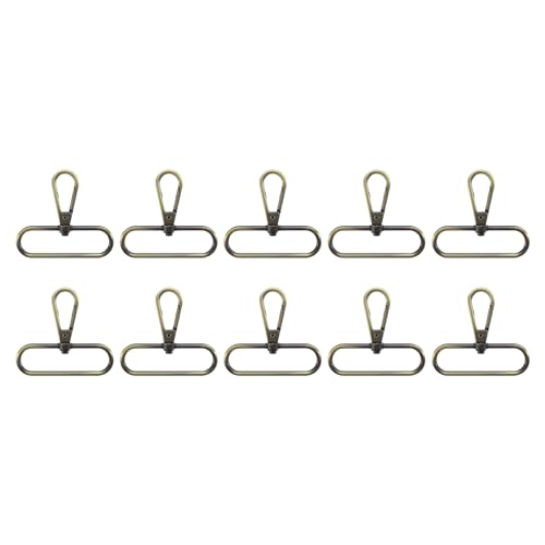 sourcing map Drehverschlüsse, 5,1 cm, ovaler Ring, Karabinerverschluss, Metall, Karabinerhaken für Geldbörse, Schlüsselanhänger, Gürtel, Bronze, 10 Stück von sourcing map